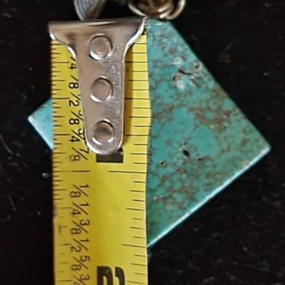 Tourquoise and Brass Boho Necklace. Tribal Necklace. - Picture 8 of 8